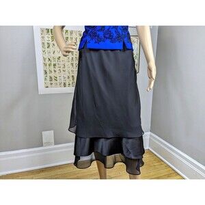 Vintage 90s y2k Alex Evenings Skirt Satin Sheer Fairycore Whimsygoth Size M